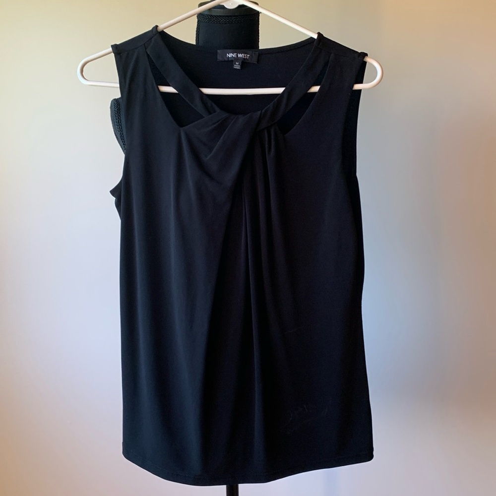 Nine West black sleeveless top